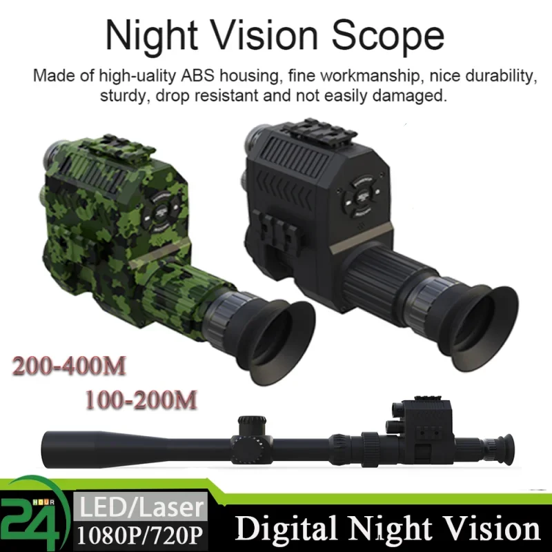 Megaorei Digital Night Vision Scope Monocular 1080P 200-400M Travel Infrared Camcorder Support Photo Video Recording