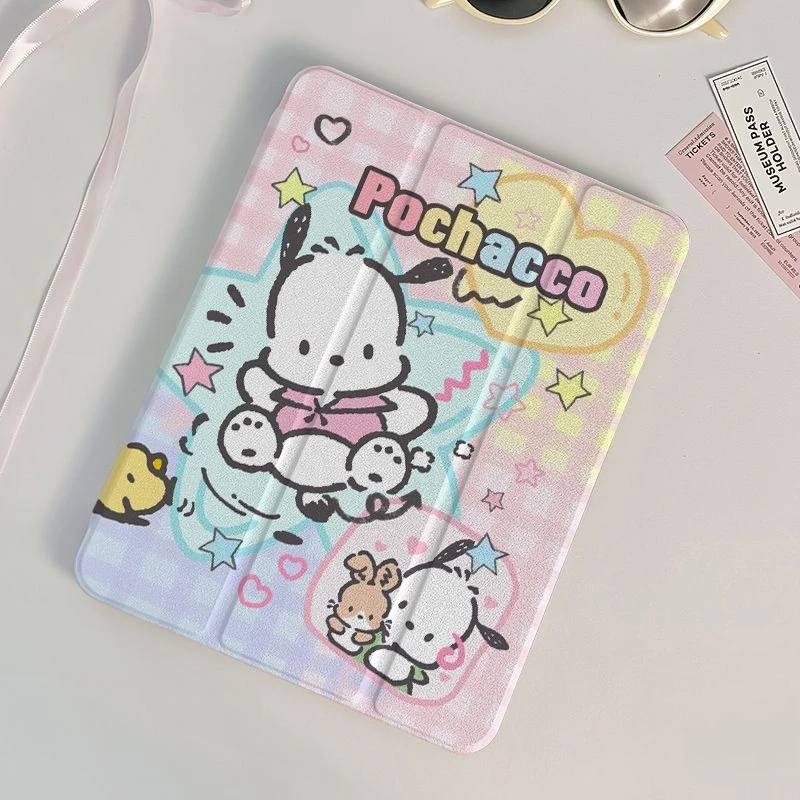 

Pochacco Case for Xiaomi Pad 7 Pro 11.2in Mipad 6S 12.4in Tri-fold Smart Cover with Pen Slot Mipad 5 6Pro 11in Cute Acrylic Case