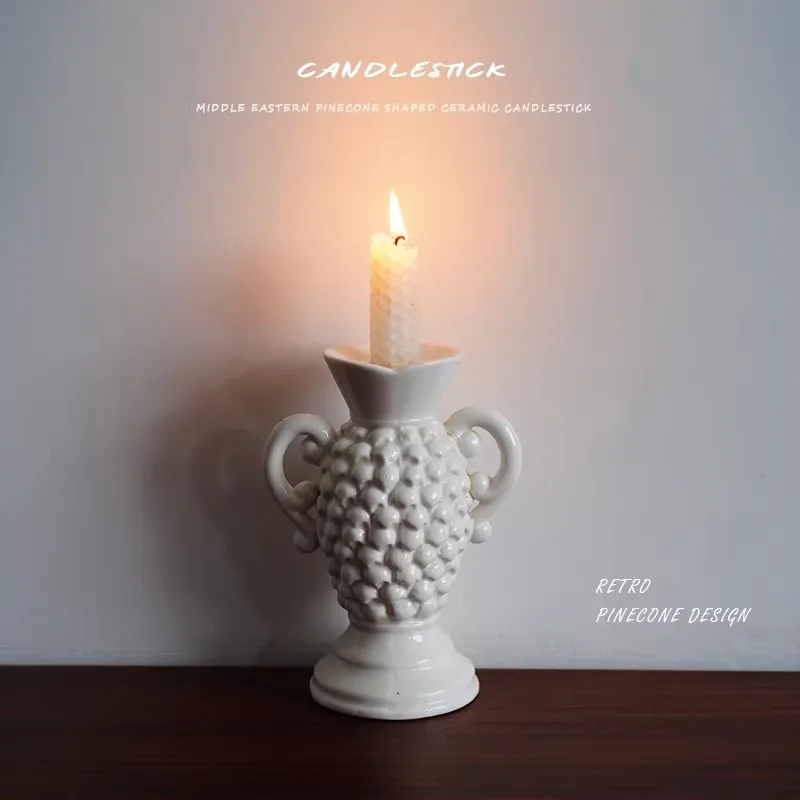 

Керамический подсвечник в стиле ретро «Сицилийская шишка» для домашнего декора