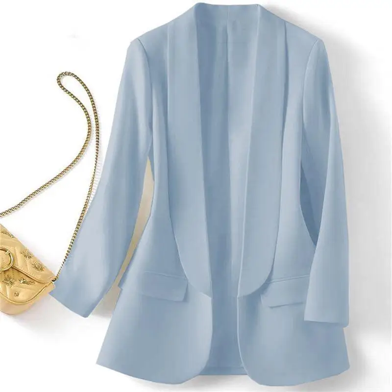

2025 Spring Autumn New Commuter Urban Leisure Versatile Candy Women Long Sleeve Blazer Office Lady Outerwear Female Suit Jacket
