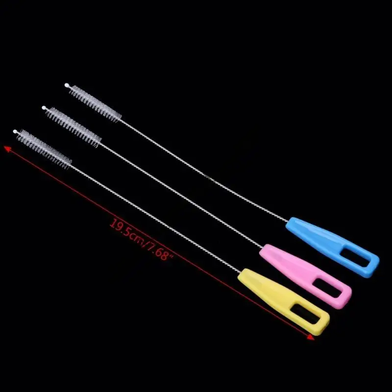 

M76C Drinking Straws Cleaning Brushes Metal Soft Hair Glass Tube Cleaner Reusable Straw Bottle Cleaning Tool with Long Handle