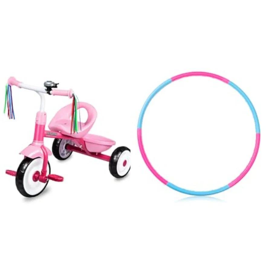 

Детский трехколесный велосипед и обруч для упражнений для мальчиков и девочек 2, 3, 4, 5 лет, подарок на Рождество и день рождения, легкая алюминиевая рама, ярко-красный и синий цвета