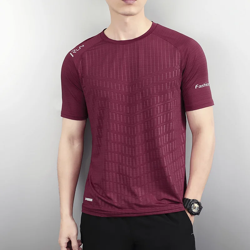 2024 Summer Ice Silk Sports T-Shirt Sportswear Short Sleeve Running Clothing Fitness Compression bodybuilding Gym Shirt