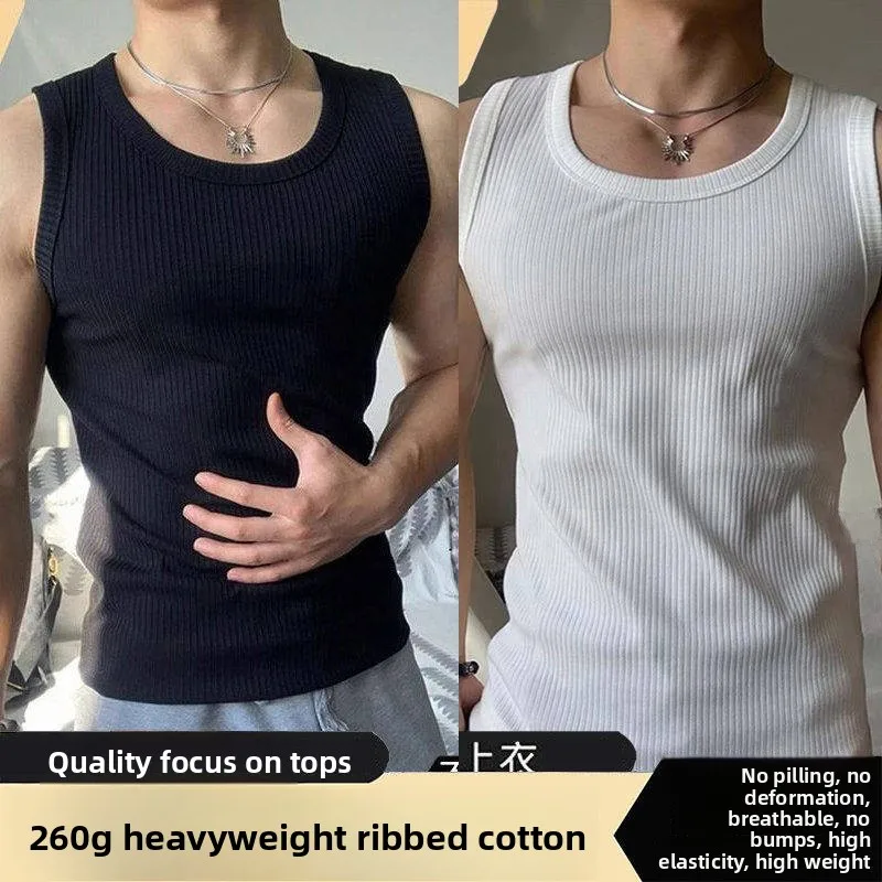 American Style Sleeveless Vest Men's Summer Sports Basketball Fitness Training Shoulder Pad Sweat Absorbent Muscle Highlighti...