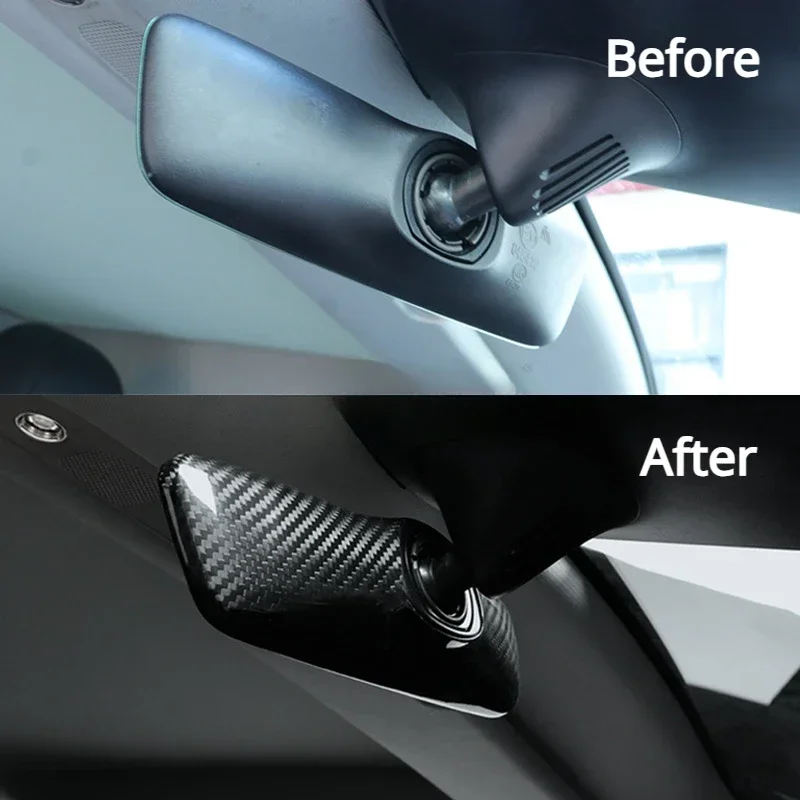 Для Tesla Model 3 Y Highland Juniper, защитный чехол для внутреннего зеркала, настоящее сухое украшение из углеродного волокна, аксессуары для салона автомобиля