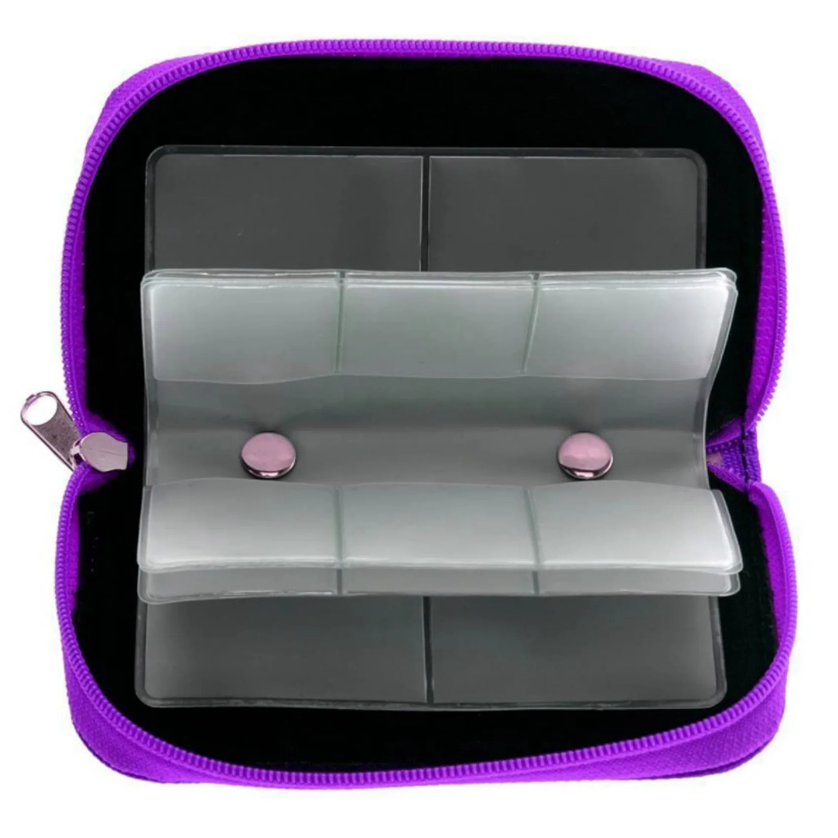 Purple 22-Slot TF Card Case, Used to Store SD, XD and MMC Card Cases for Mobile Phones and