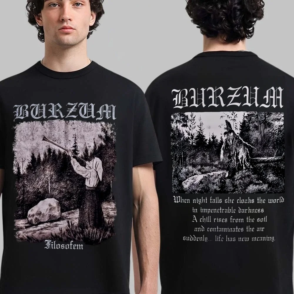 Burzum banda masculina 100% algodão camisa y2k vintage metal banda verão t camisas estilo hiphop moda havaiana luxo mulher t camisa