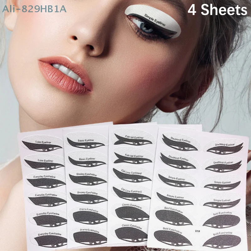 24 Paar/4 Blatt multifunktion ale Augen Make-up Vorlage Lidschatten Eyeliner Schablone Augen Make-up Werkzeuge