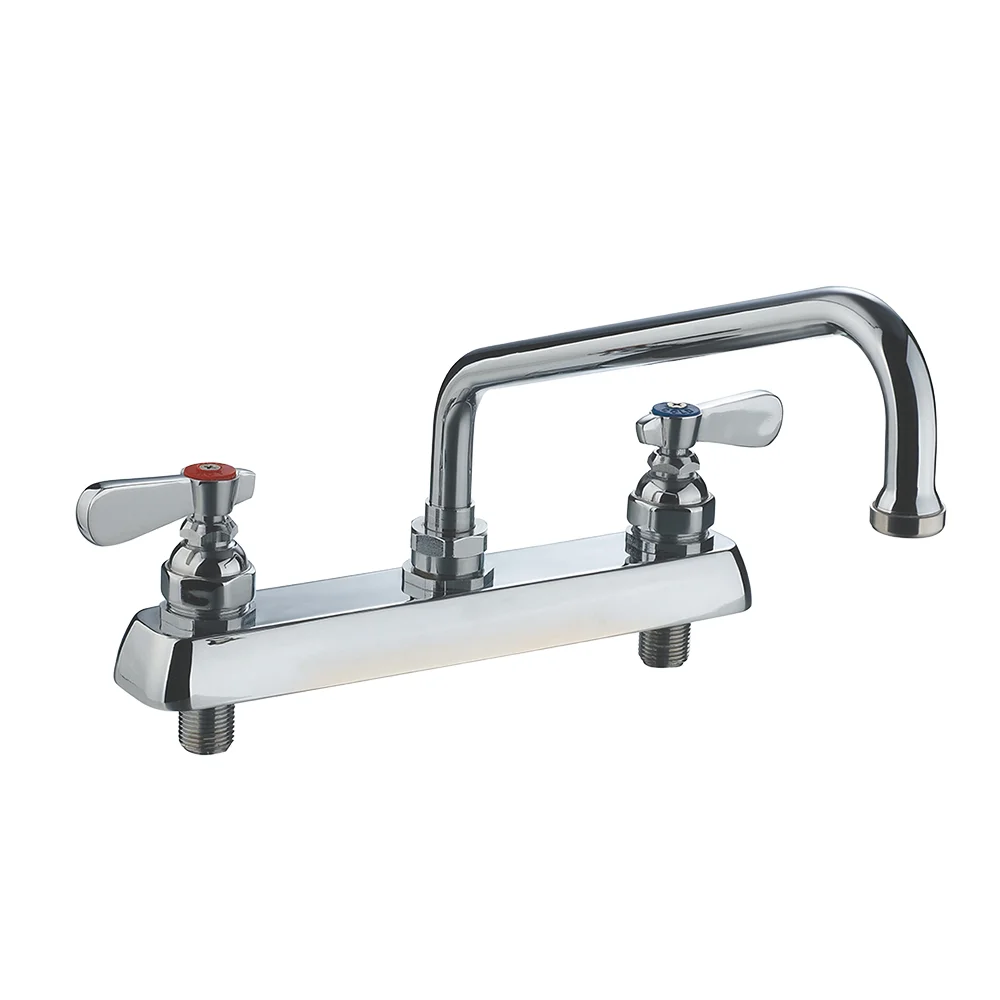 

Hot Selling Modern Design Dual Handle Brass Water Tap Hot Cold Kitchen Sink Faucet for Commercial Application 2 Holes for