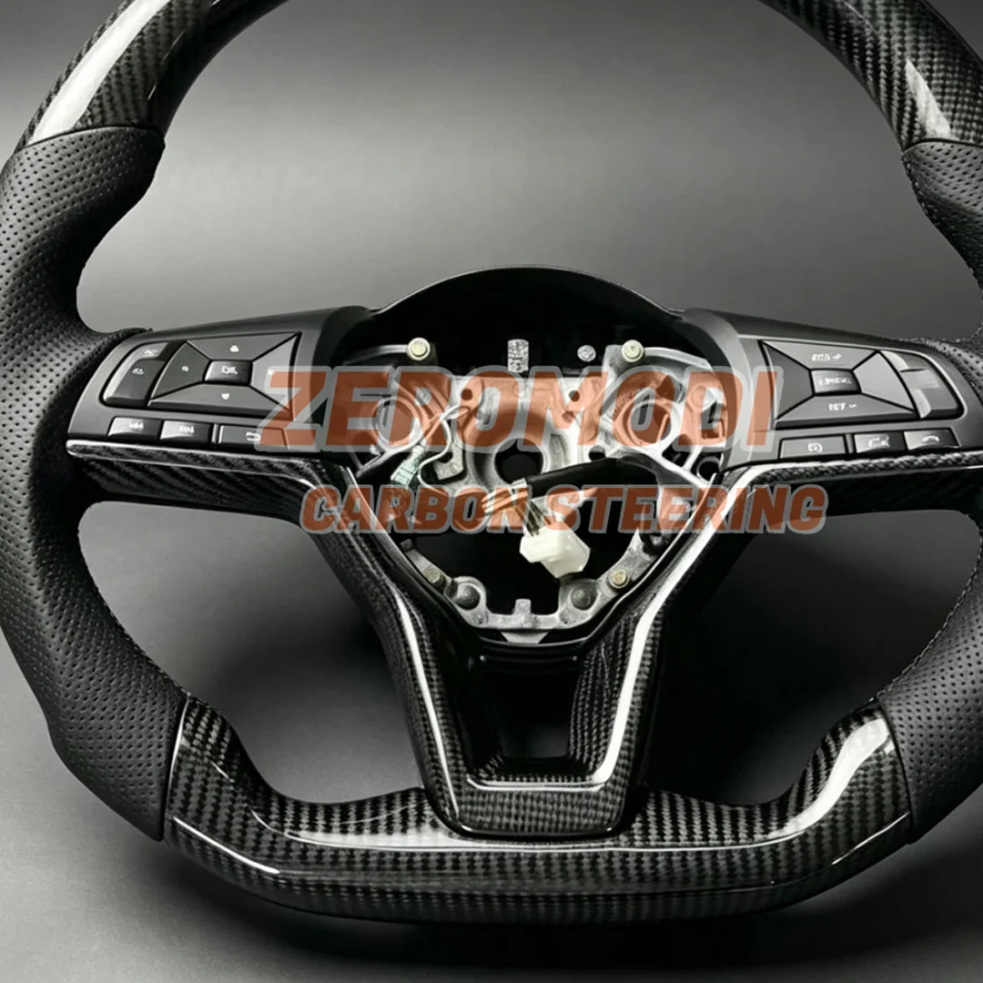 D Shape Real Carbon Fiber Leather Steering Wheel For Nissan