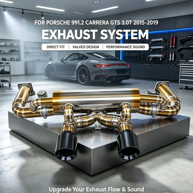 Titanium Valved Catback Muffler Box Fit for Porsche 911 991.2 Carrera GTS 3.0T 2015-2019 Ultra Light Weight Track System