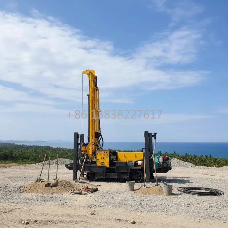 Tracked Water Well Drilling Rig with Essential Pump, Motor and Engine Parts, Best-Selling for Mining