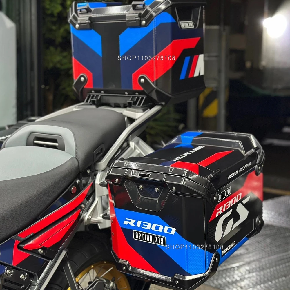 Para BMW R1300GS R 1300 GS Adventure alforjas de aluminio Kit de pegatinas de caja lateral superior
