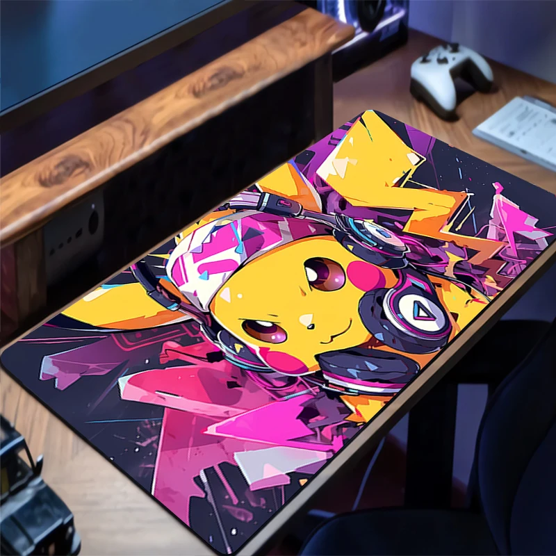 Tappetino per mouse Laptop antiscivolo Esports Laptop da ufficio P-Pokemons P-Pikachus Tappetino per mouse Giocatore di gioco Tappetino per mouse Accessori per PC Tappetino per tastiera