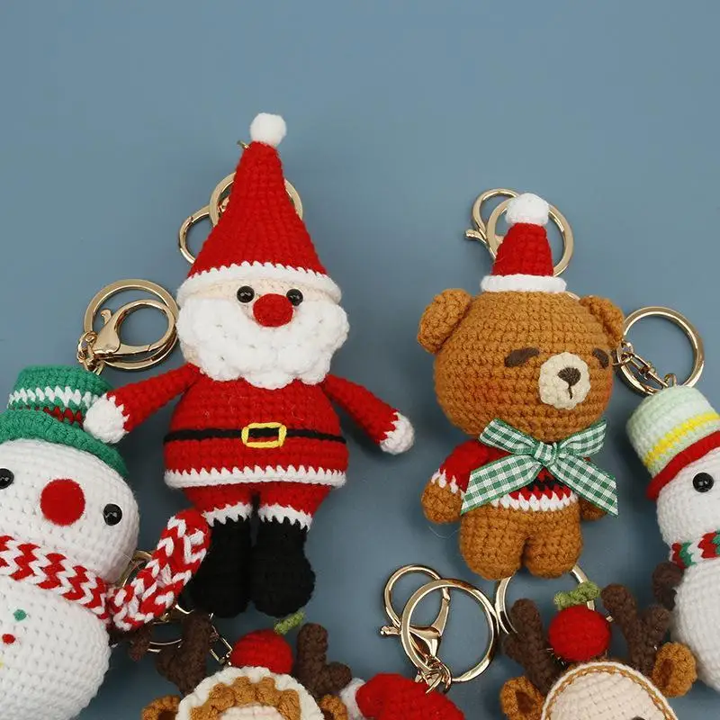 1 Stück Niedlicher Gehäkelter Elch-Anhänger, Handgefertigter Gewebter Hirsch-Schlüsselanhänger, Gestrickte Puppe, Weihnachtliches Hängedekor, Liebliches Geschenk – Detail 3