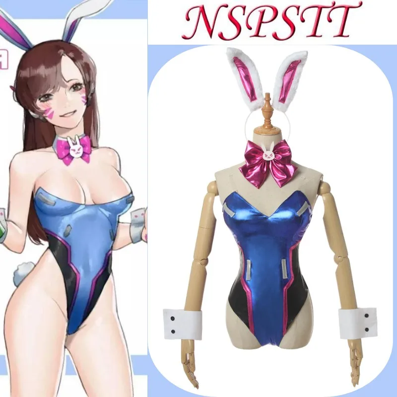 Костюм для косплея D.Va из Overwatch в образе зайчика, женский комбинезон Hana Song, игровой костюм для Хэллоуина и конвенций.