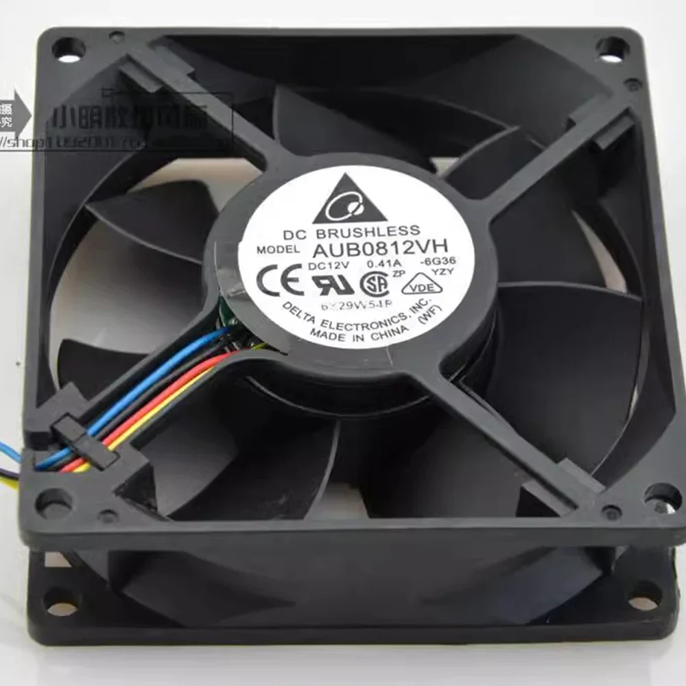 for Delta AUB0812VH 8CM DC 12V 0.41A 80mm PWM intelligent temperature control chassis cooling fan 80x80x25mm