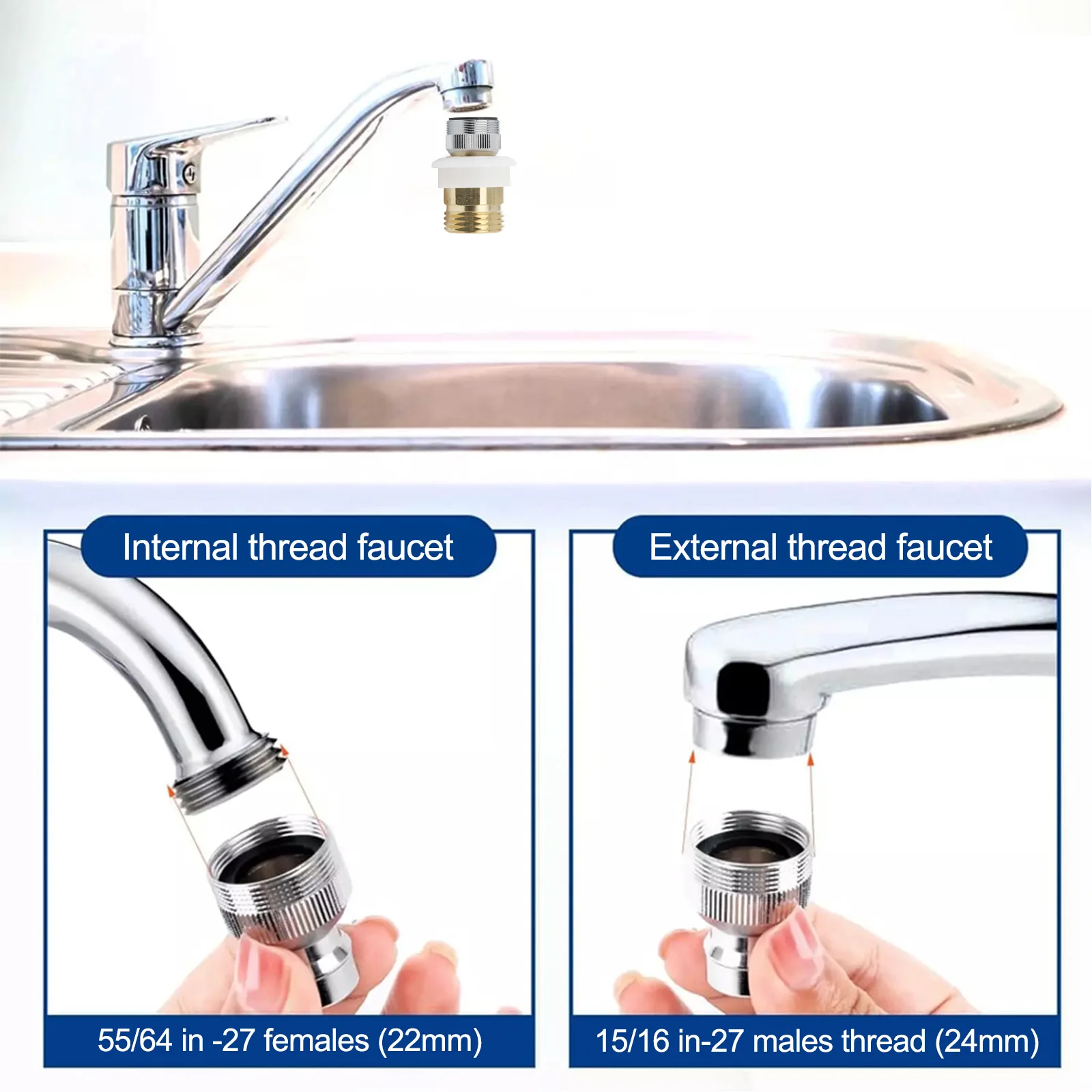 가정용 27F 식기 세척기 어댑터 식기 세척기 수도꼭지 어댑터 싱크 어댑터 퀵 커플 링 스냅 온 설치