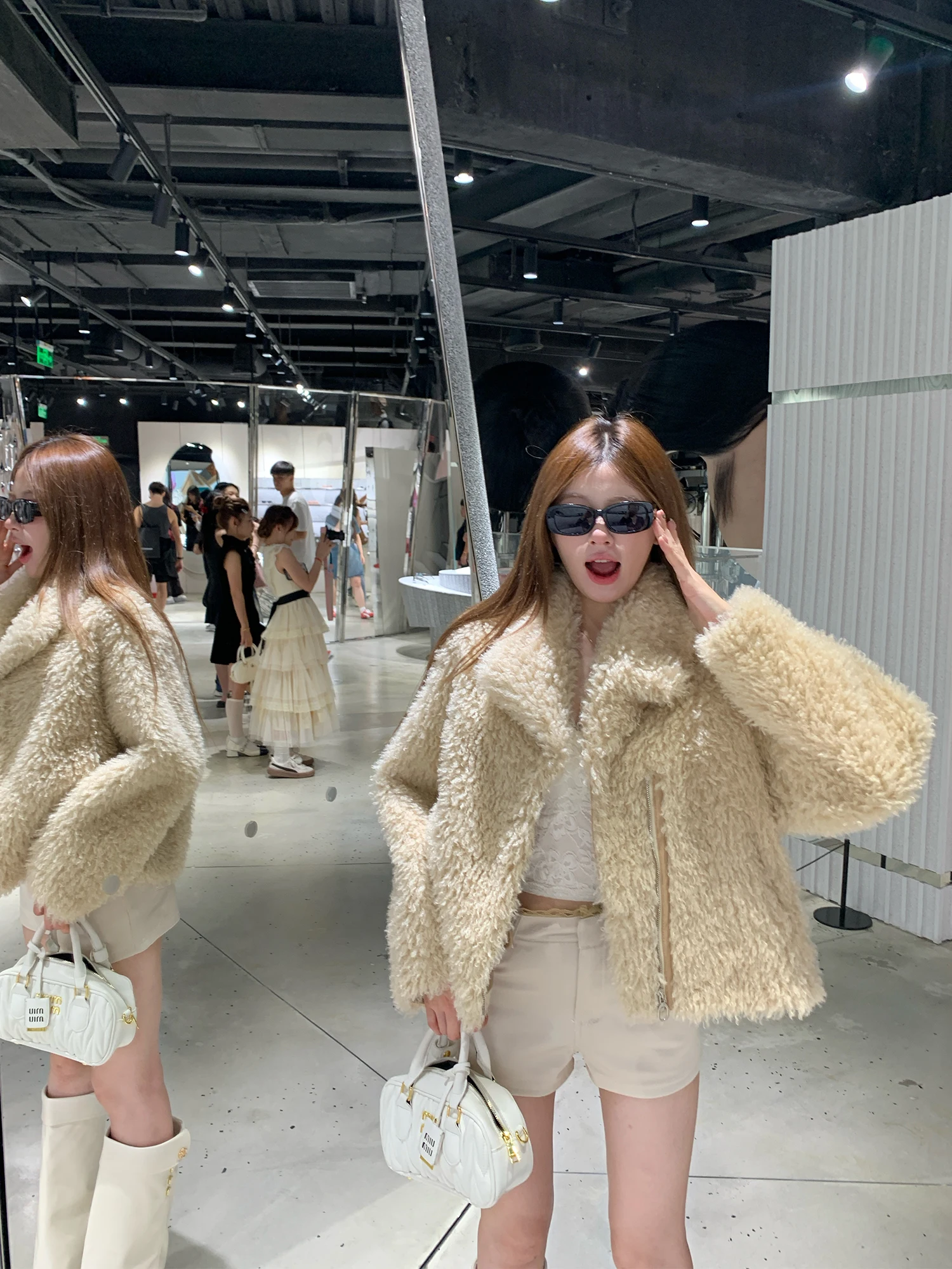 

OKJJ Женское зимнее стеганое пальто из мягкого меха ягненка, высококачественное женское стеганое пальто премиум-класса Sensation Ultra-Fur ort Top