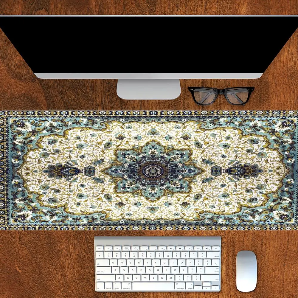 Persian Carpet Mouse Pad Professional Desk Mouse Pad Gaming Desk Mat Cloth Surface Rubber Base Computer PC Laptop Keyboard XAXC