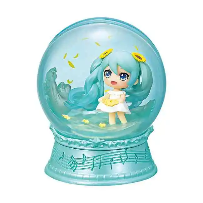 Re-Ment Genuine 4pcs Scenery Dome Hatsune Miku Action Figure Toys For Kids Gift Collectible Model Ornaments Kids Giftstoy