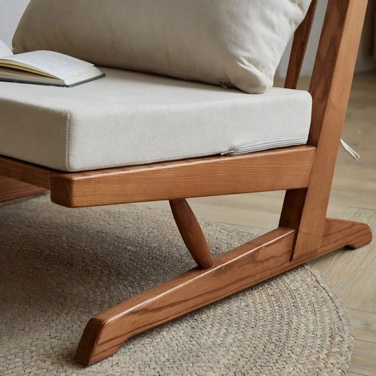 Japanese solid wood lazy sofa Nakajima George recliner high back sofa