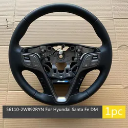 561102W892RYN  For Hyundai Santa Fe DM 2013-2018 Style PU Leather Genuine Sport Steering Wheel Car Steering Wheel Buttons