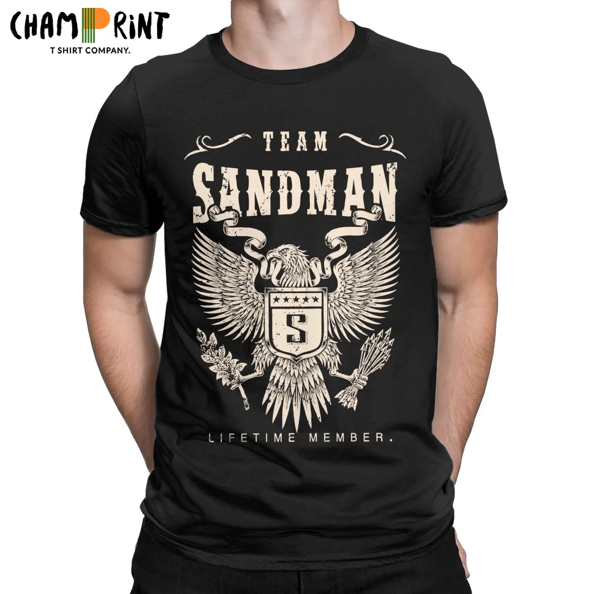 Men T-Shirts Team SANDMAN Lifetime Member Creative Pure Cotton Tees Short Sleeve T Shirts Round Collar Clothes Birthday Gift