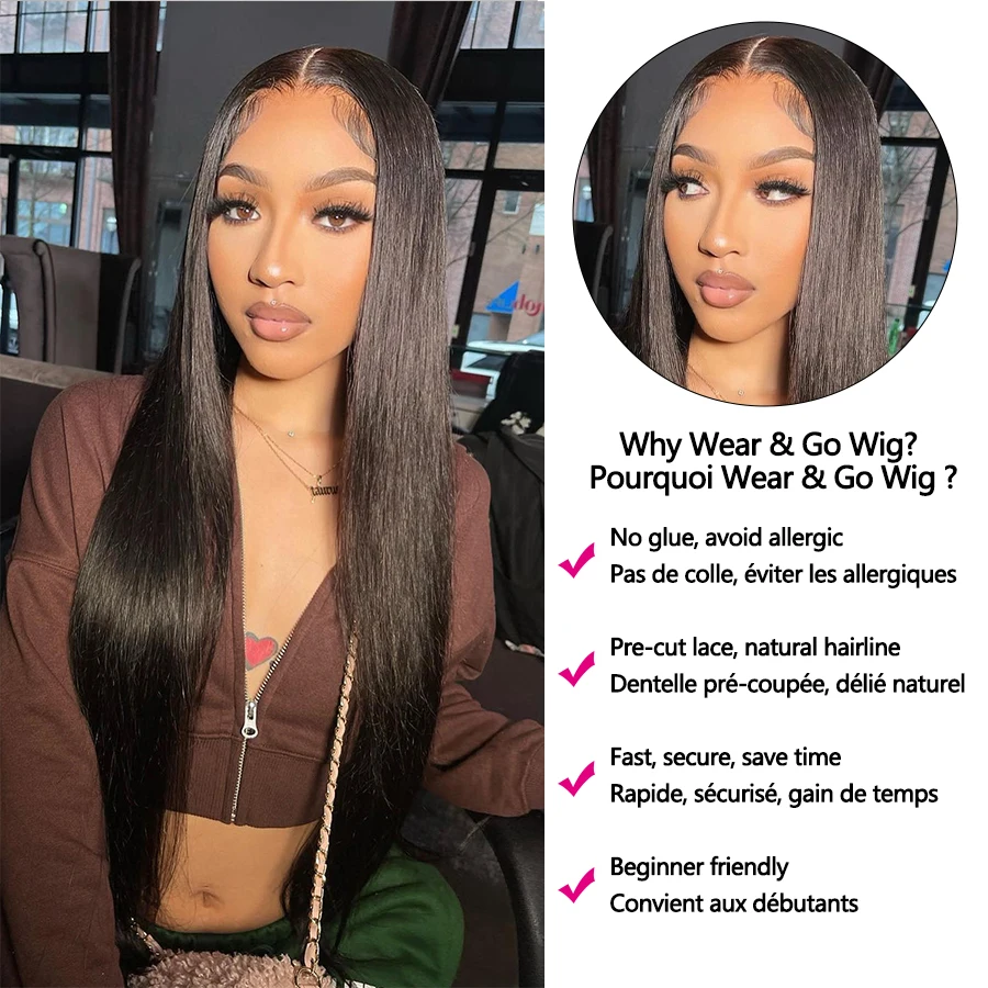 Glueless Human Hair Pre-Plucked Wig,4x4 Straight Transparent Lace Wig,Glueless Wig Human Hair Ready To Wear,Glueless Pre-plucked Human Wigs Ready To