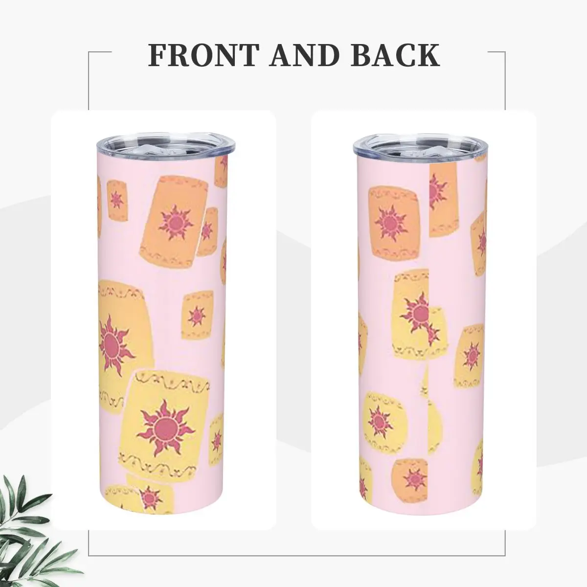 Floating Lanterns Gleam Varian Stainless Steel Tumbler Vacuum Insulated Mugs Thermal Cold Cup Straws With Lid 20oz