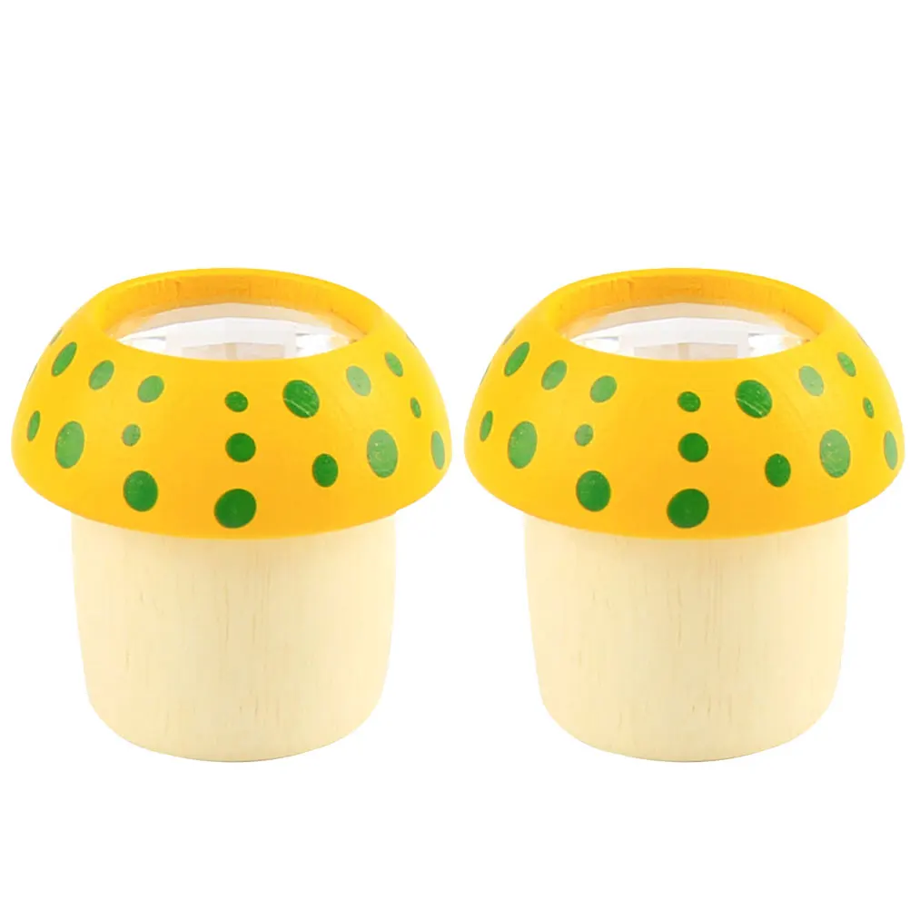 

2PCS Wooden Mushroom Kaleidoscope Kids Educational Toy Develop Creativity Vintage Baby Gifts Science Experiment