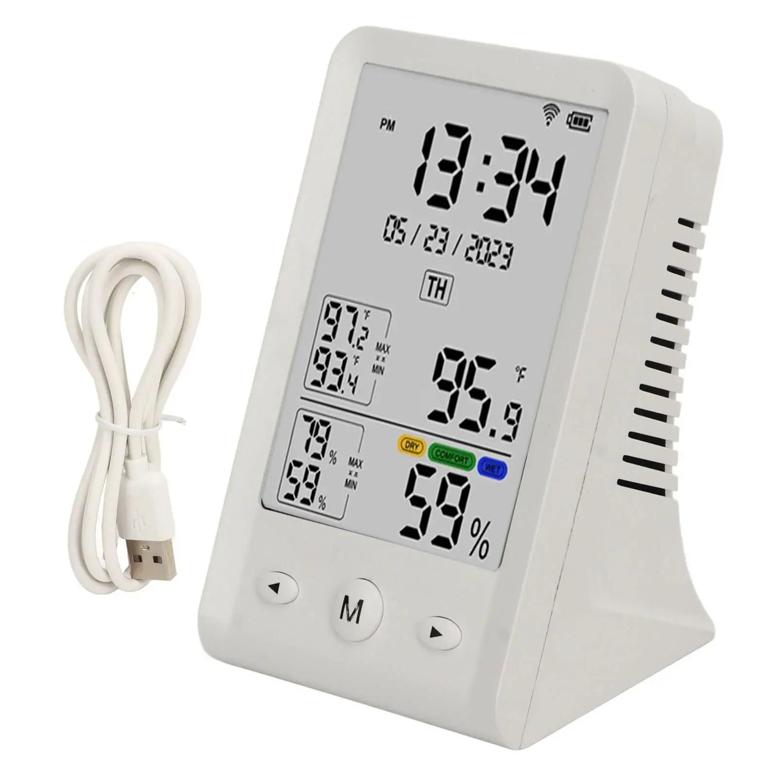 

Smart Thermo-Hygrometer: Quick-Read Multifunctional Temperature & Humidity Monitor with ℃/℉ Switch & WiFi