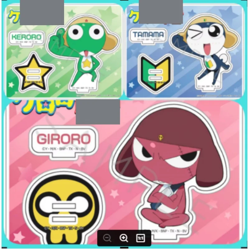 Anime Keroro Acrylic Stand Keychain Double Insertion Model Wholesale Figure Plate Holder Topper Fans Desk Decor Plate Gift 10CM
