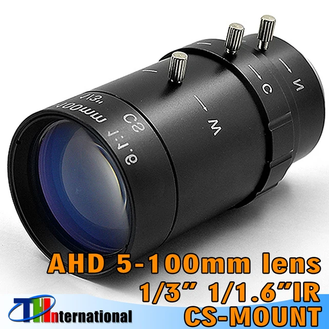 Obiektyw 5-100mm ręczny obiektyw z zoomem AHD CS do montażu z ręczną przysłoną, obiektyw widzenia 1/3 "F1.6, ręczne ustawianie ostrości obiektyw aparat z zoomem