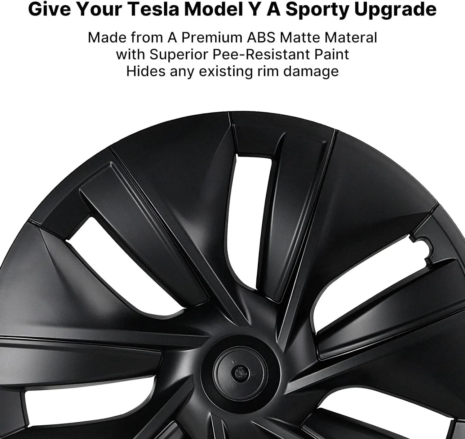 4 pezzi Hubcaps per Tesla Model Y 2020-2024, copriruota stile Gemini da 19 pollici supporto di ricambio protezione per cerchi di miglioramento della