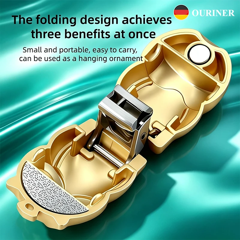 Ouriner Owl‑Shaped Folding Nail Clipper Mini Nail Cutter With Keychain Pendant Creative Cute Nail Trimmer Gift Manicure Tool