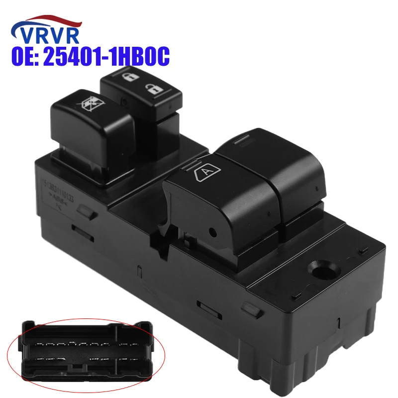 VRVR 25401-1HB0C 254011HB0C  New Electric Power Window Lifter Switch Button 25401-3BB0C For Nissan Micra K13 2010-2018