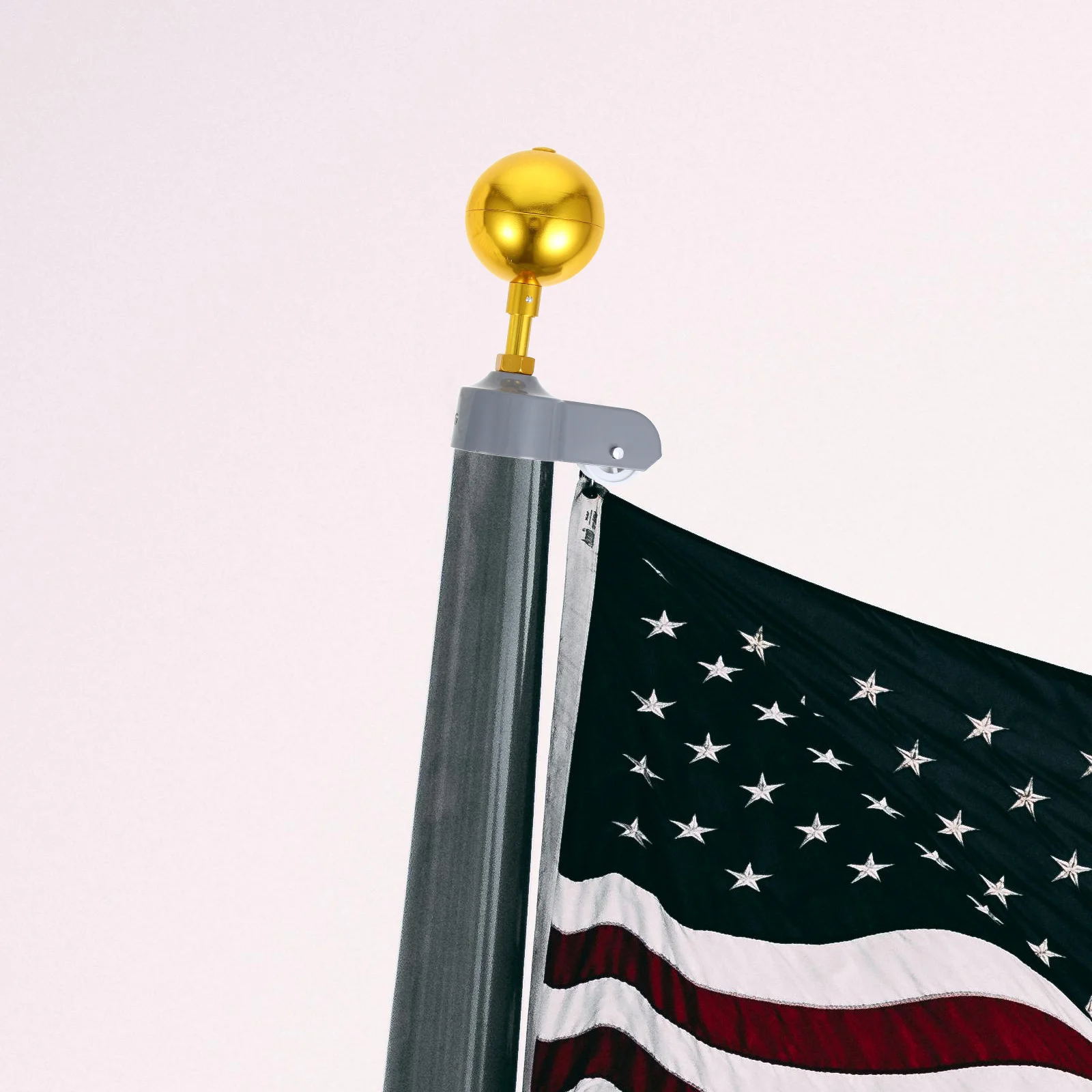 

1Set Flagpole Pulley Metal Replacement Cap Topper for Outdoor Square Sports Ground Installation Easy Mounting Hardware Kit