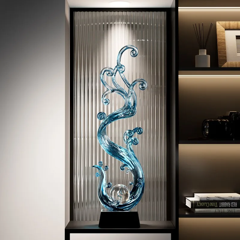 Abstract Art Wind and Water Rise To Ornament, Living Room TV Cabinet, Wine Cabinet, Entrance Niche Sculpture Decoration, Gifts