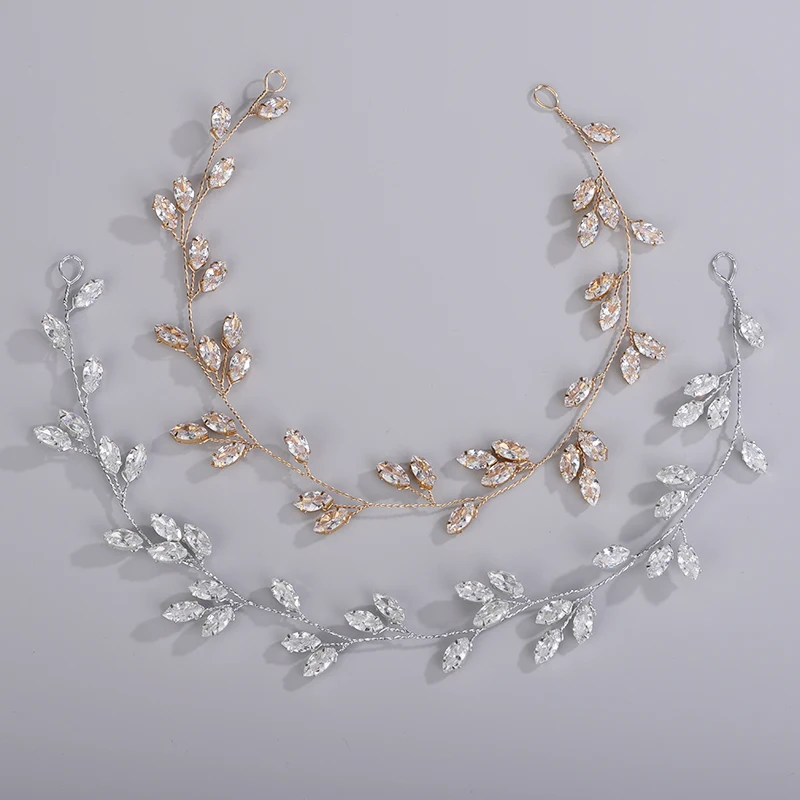 

Серебряная свадебная повязка на голову с цирконами, украшение для волос невесты, ручная работа, аксессуар для вечеринок, свадебные украшения для волос, золотой головной убор для женщин
