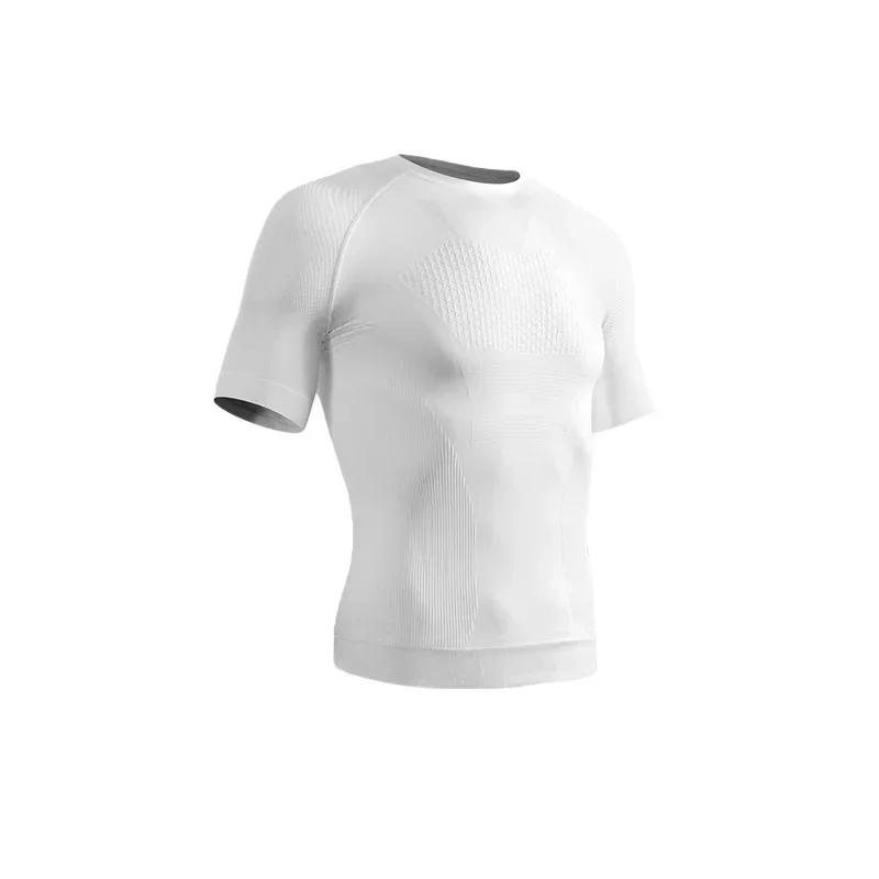 Zomer Mannen Compressie Gym Running T-shirt Ademend T-shirt met korte mouwen Man Casual Tops Naadloze Fitness Shirts Man Kleding