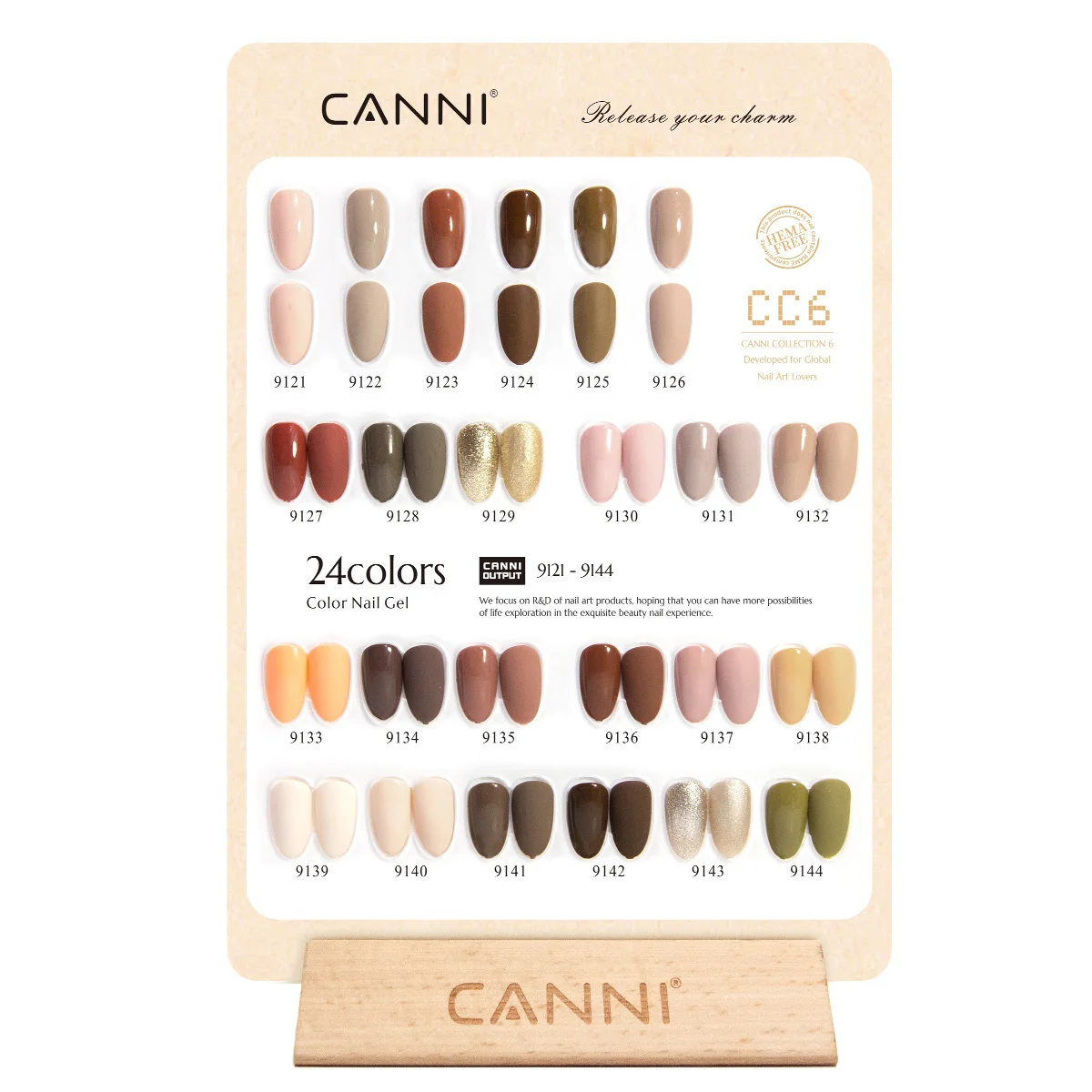 CANNI TPO/HEMA FREE Gel-Nagellack-Set, 24 Farben, 9 ml, nacktes Braun, BaseTop, UV-LED, Soak Off Gel-Nagelkunst-Set, Maniküre, DIY, Salon – Detail 11