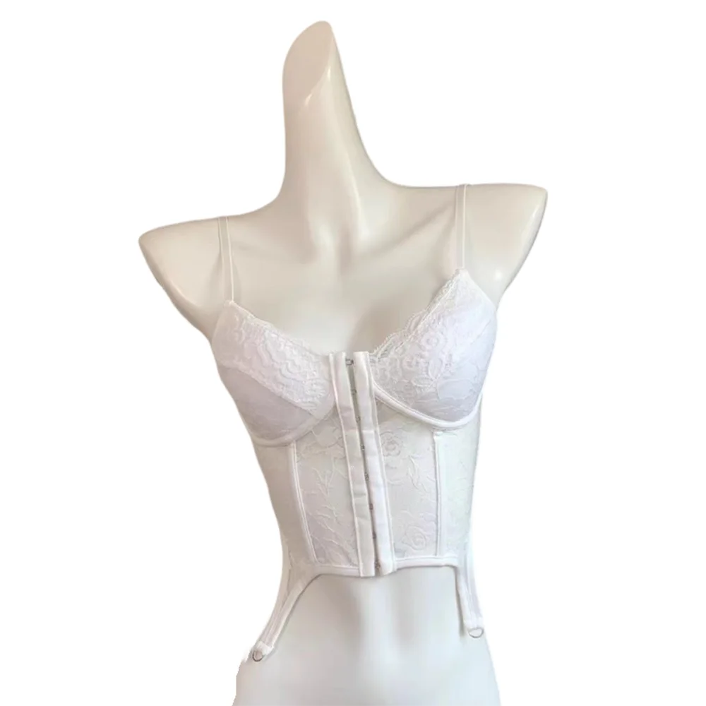 

Cropped Blouse V-Neck Sexy Lace Corset Top Slim Fit Push Up Floral Lace Camisole Wrap Chest INS Tank Vest Top Girl