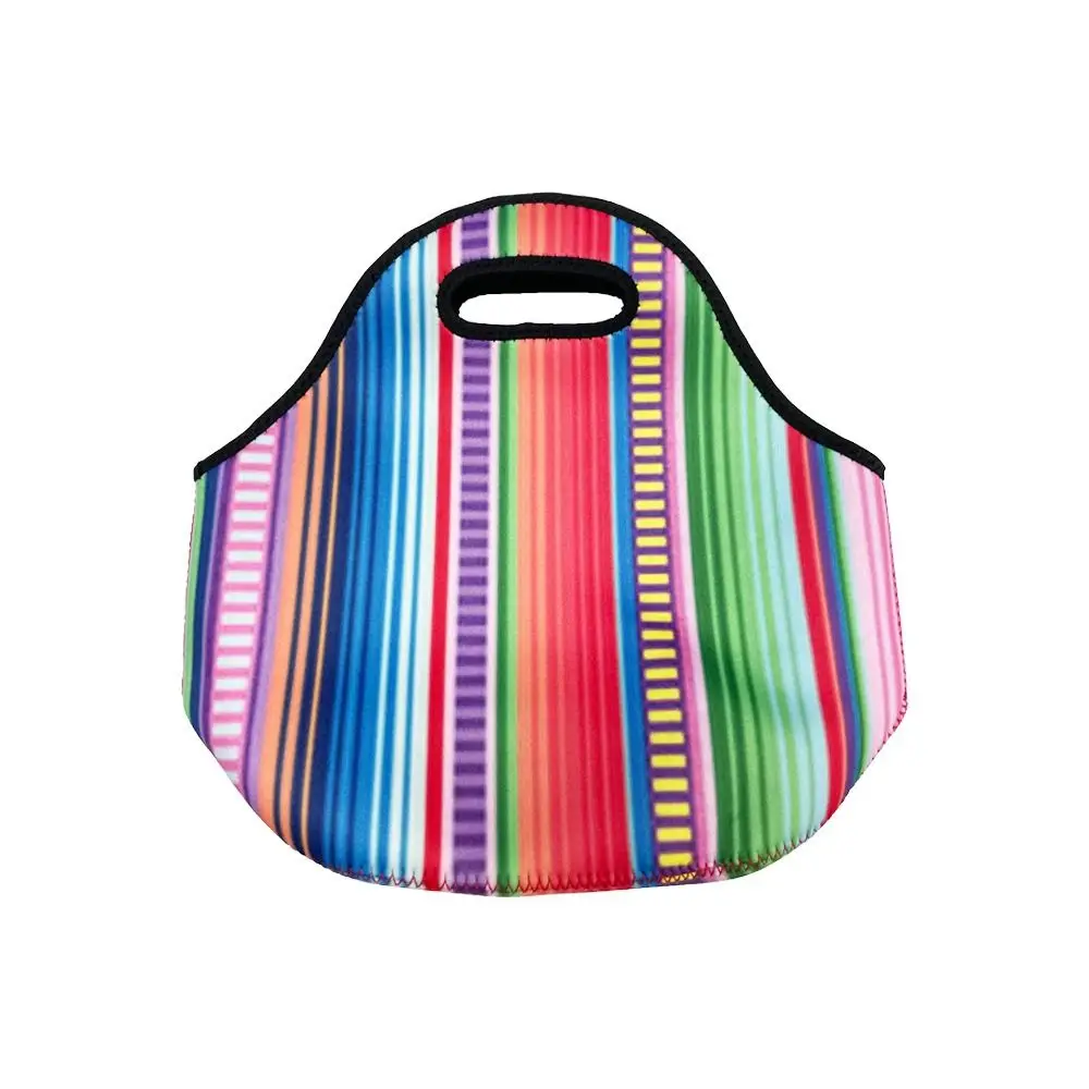 Versatile Portable Lunchbox Neoprene Leakproof Travel Lunch Bag Flowers Pattern Large Capacity Insulated Dinner Bags Camping
