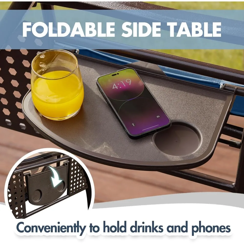 أرجوحة الشرفة الخارجية 3 في 1 قابلة للتحويل مع سطح صلب قابل للتعديل ووسادة سميكة للبالغين