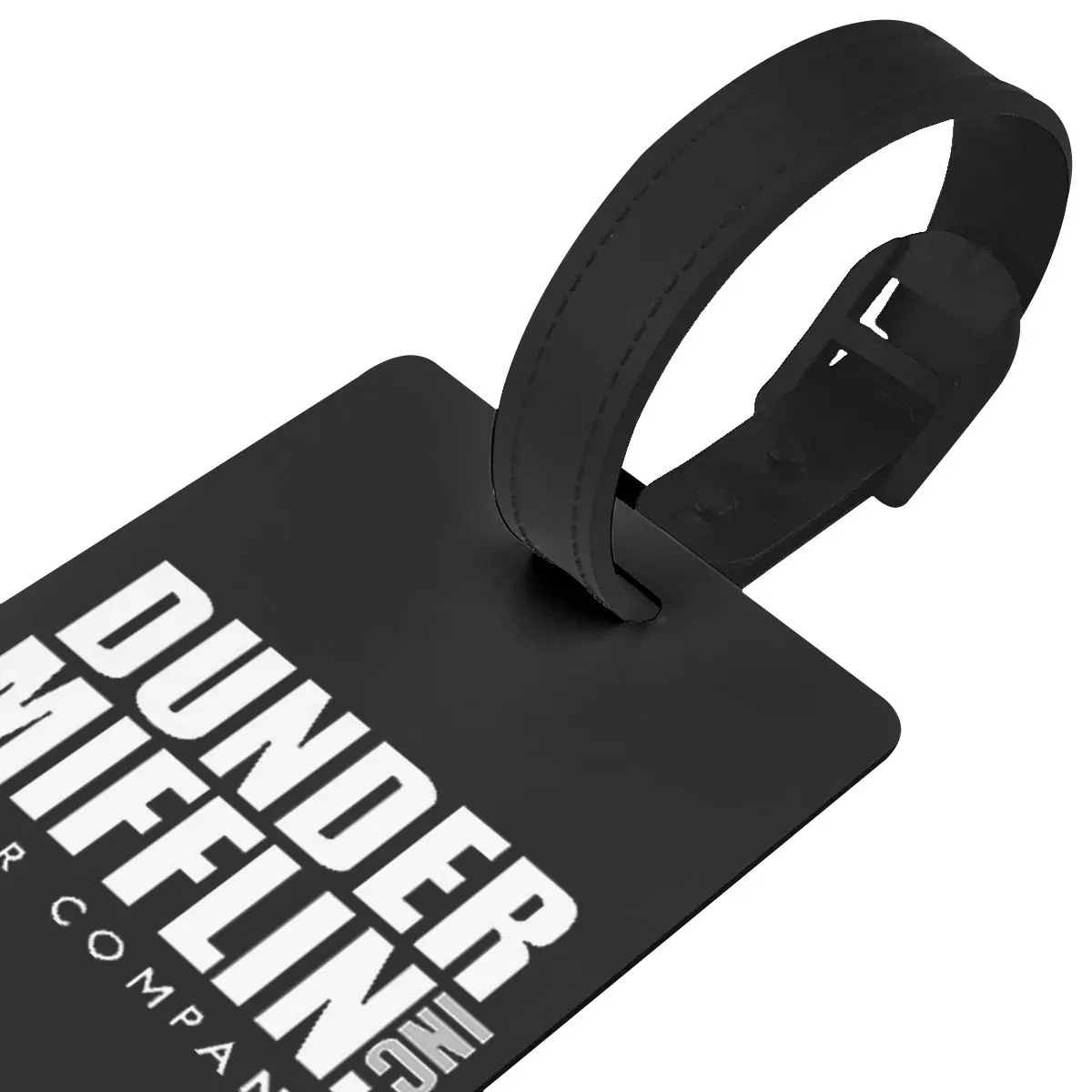 Dunder Mifflin Logo Etichette per bagagli Accessori per valigie Moda da viaggio Etichetta d'imbarco per bagagli Porta etichette portatile ID Nome Indirizzo