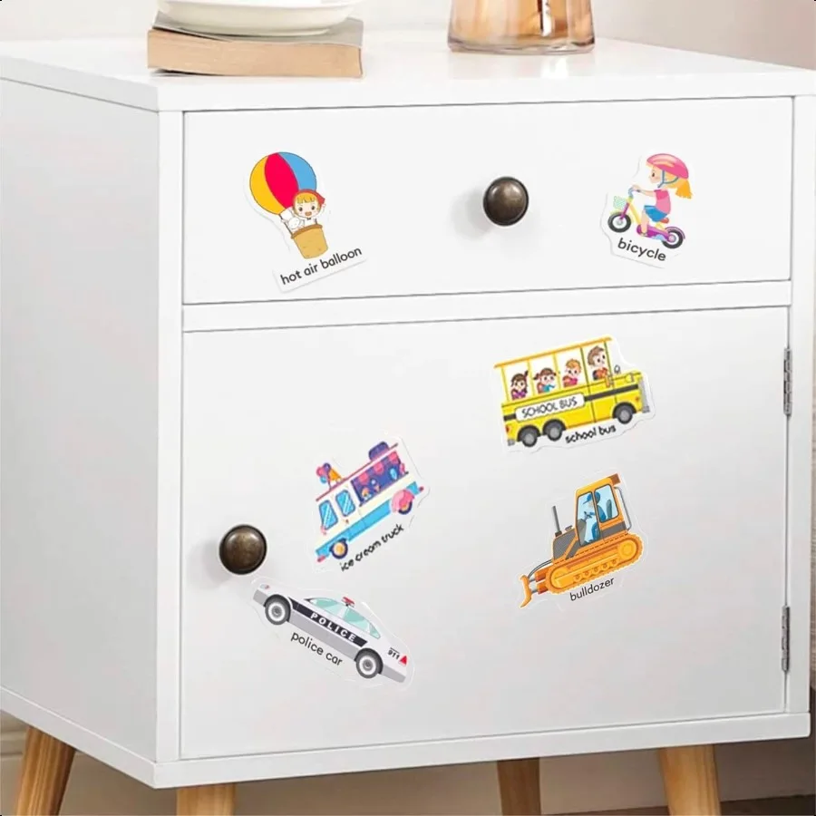 Livre d'autocollants réutilisables pour véhicules, camion, jouets éducatifs d'apprentissage, autocollants de voyage, livres d'activités pour petites filles Bo