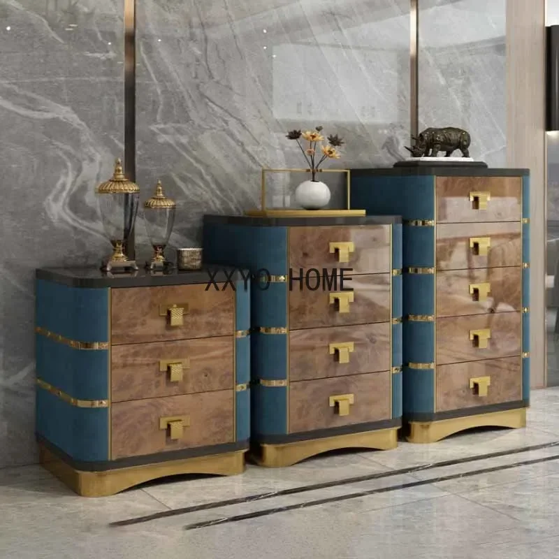 

Light Luxury Bucket Cabinet Italian Customized Paint Two Three Four Five Bucket Storage High end Bedroom Storage Cabinet