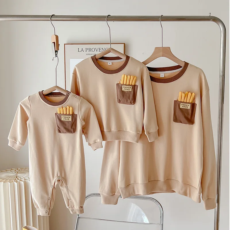 Dad Mom And Baby Same Clothes For The Whole Family Matching Sweatshirt Father Mom And Daughter Son Couple Look Autumn Winter Top