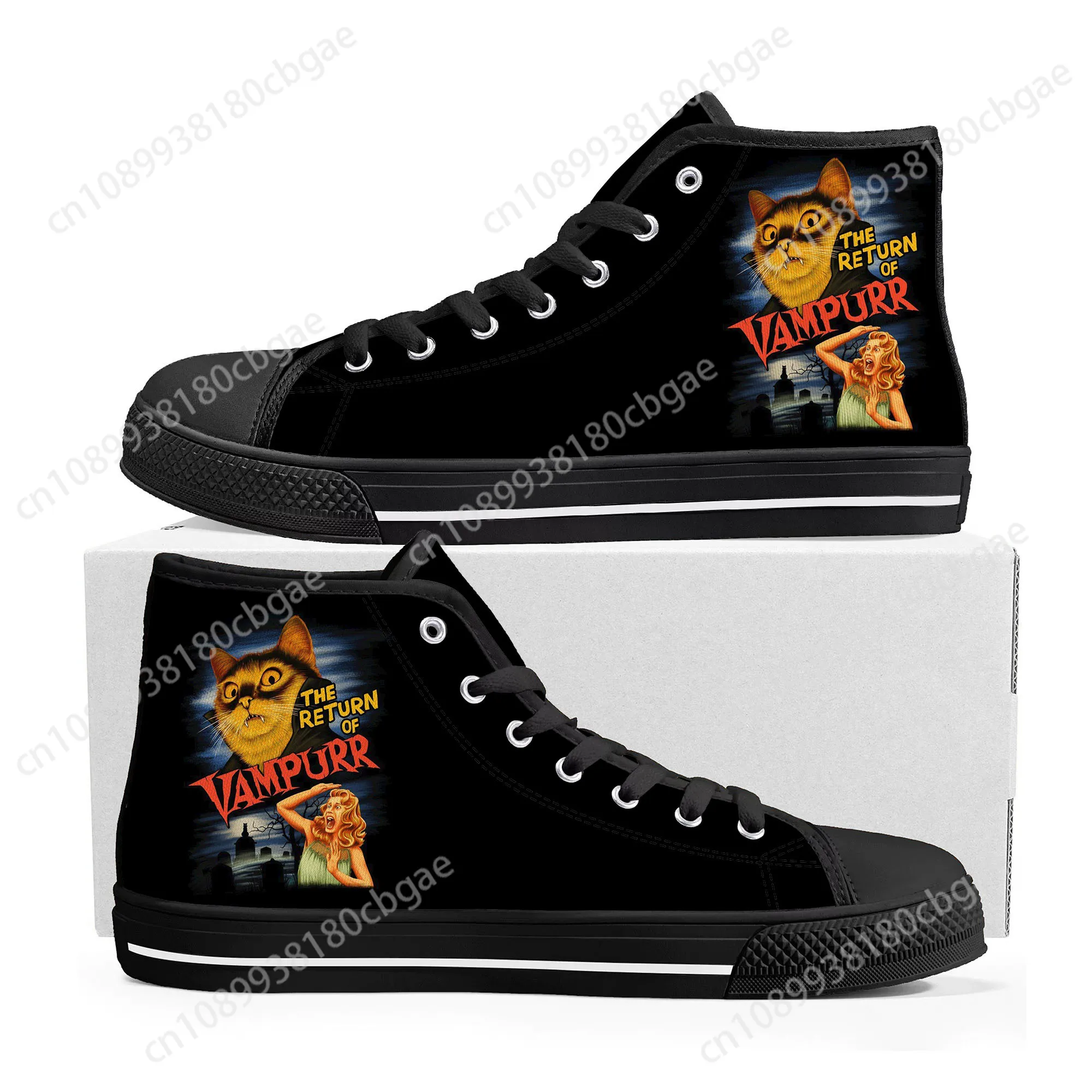 

Cat Vampire shoes High Top Sneakers Cat The Return of Vampurr Mens Womens Teenager High Quality Canvas Sneaker Shoe Custom Shoes